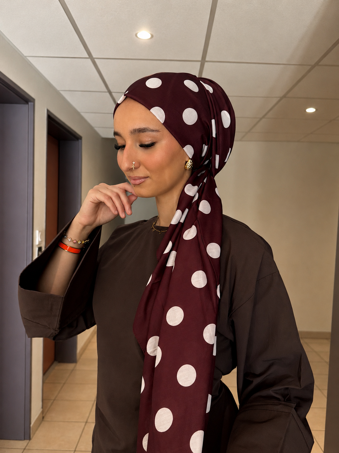 Hijab à pois