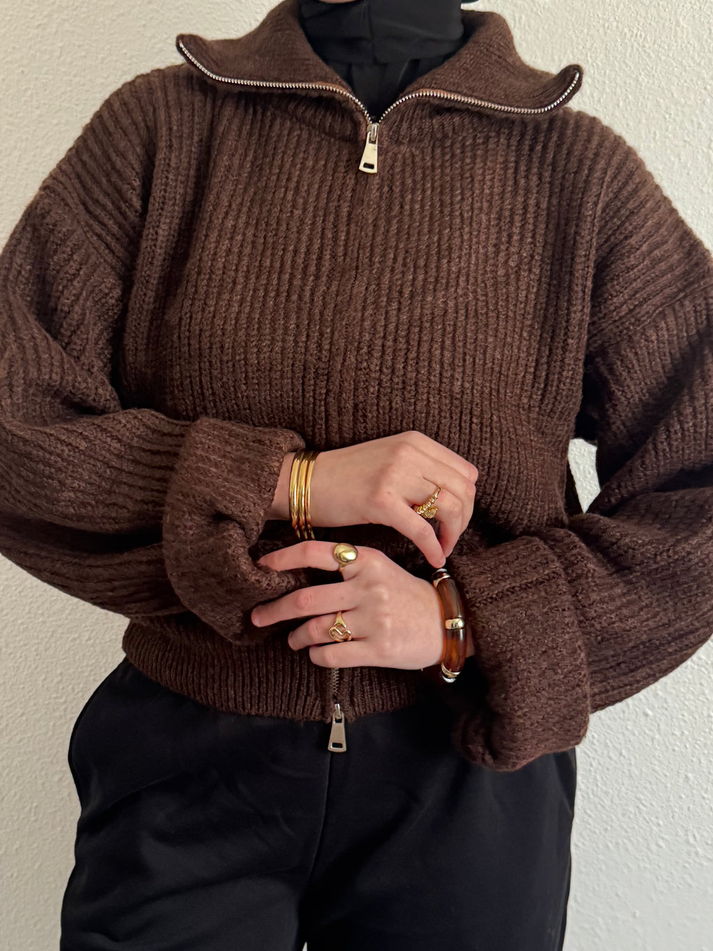 Gilet simple en maille côtelé
