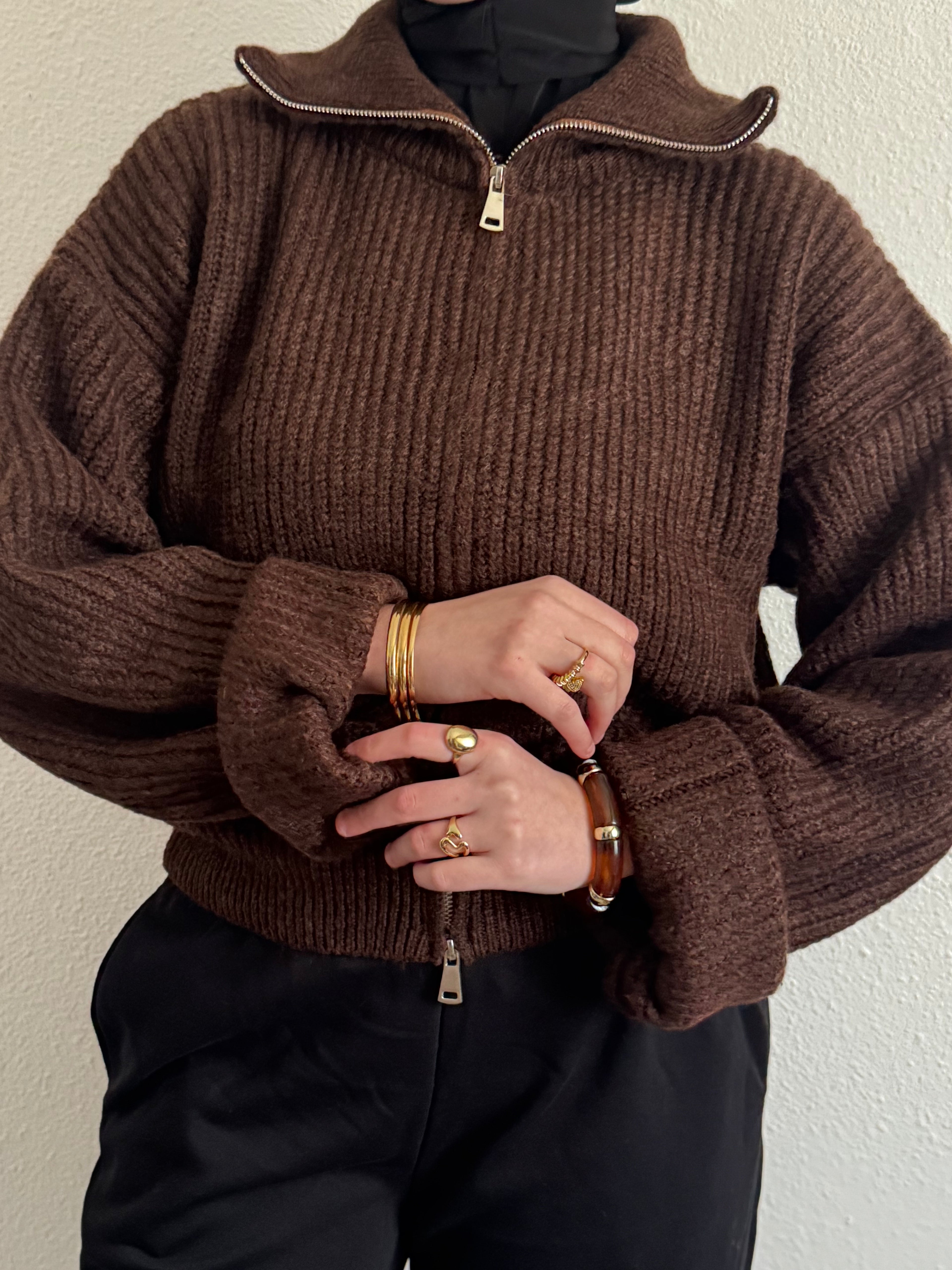 Gilet simple en maille côtelé