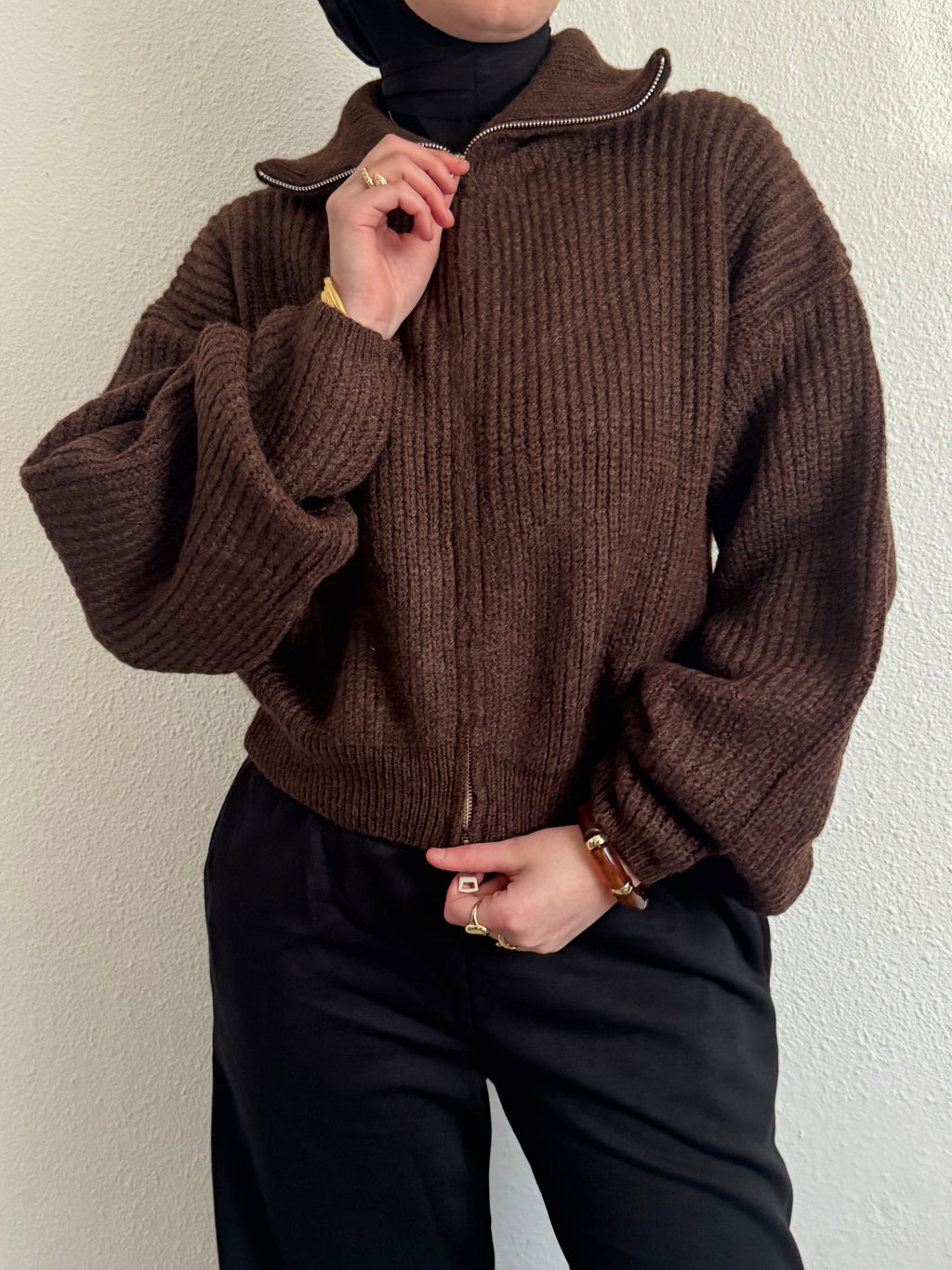Gilet simple en maille côtelé