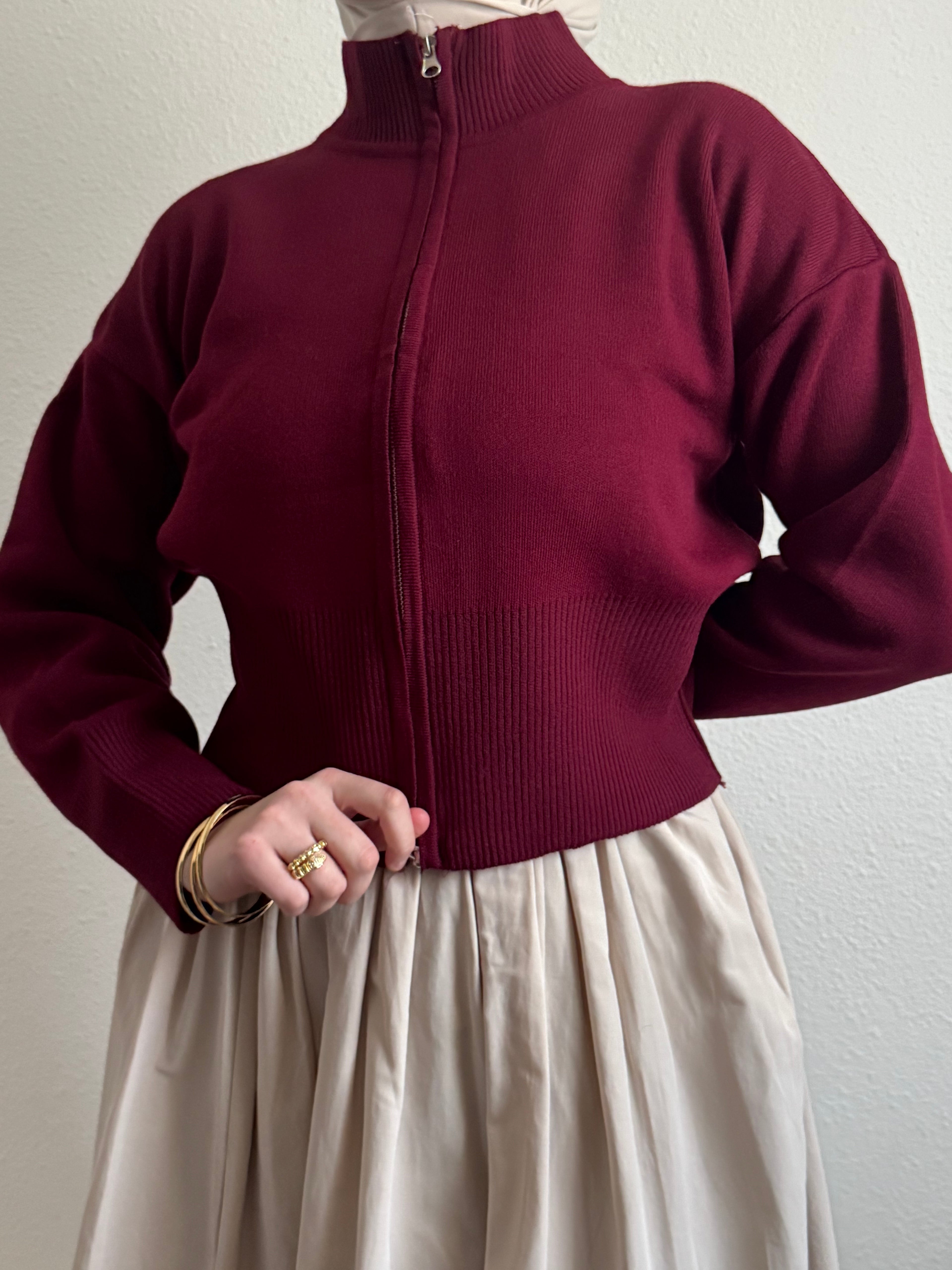 Gilet zippé à col camionneur 