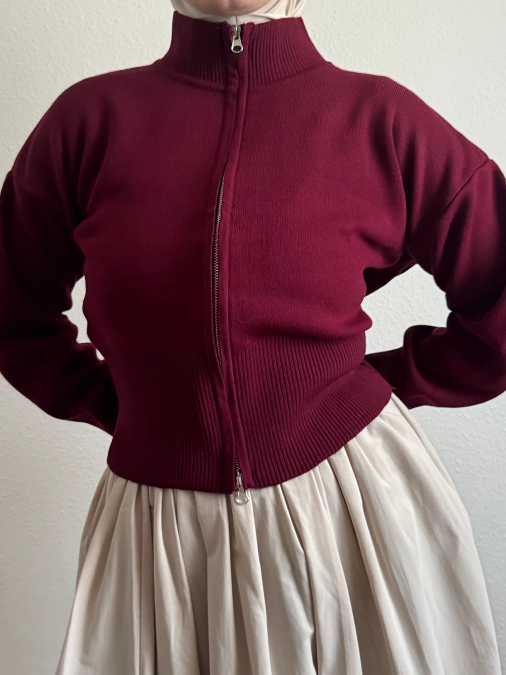 Gilet zippé à col camionneur 