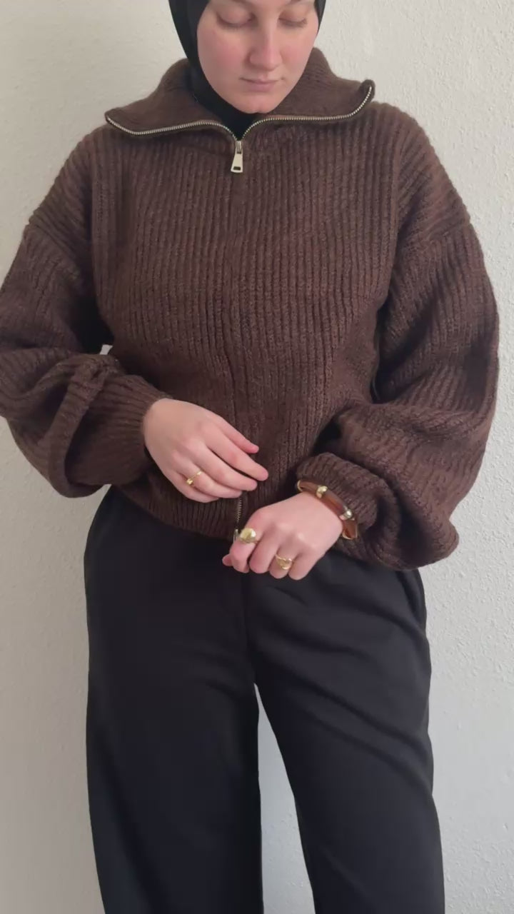 Gilet simple en maille côtelé