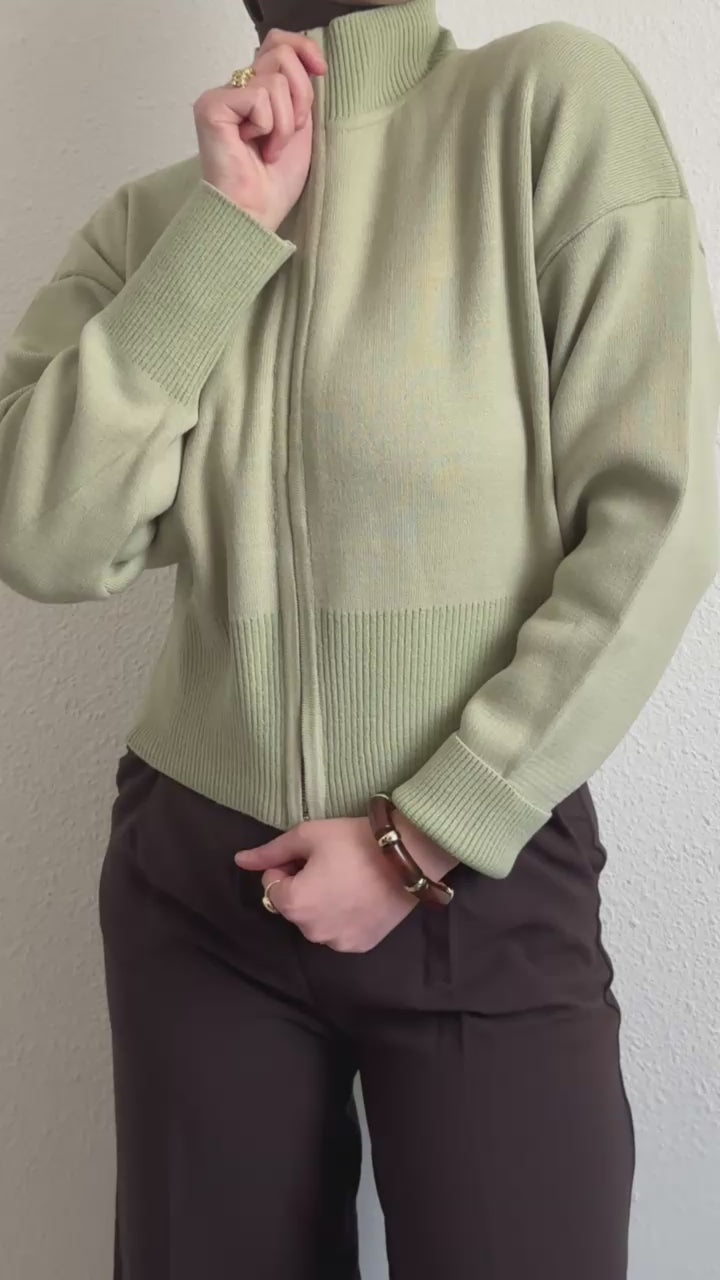 Gilet zippé à col camionneur 